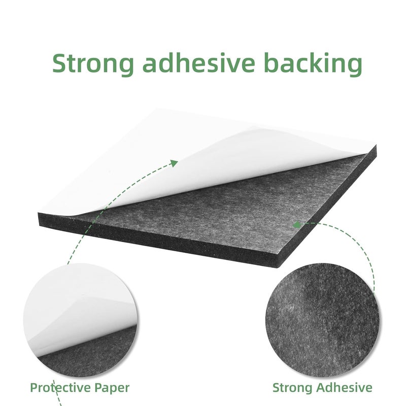 MXCELL 8Pcs Black EVA Foam Pad 4in x 4in x 1/4in High Density Closed Cell Foam Sheet Square Neoprene Rubber Insulation Padding Self Stick Anti-Slip Cushion for Crafts DIY Projects - Image 3